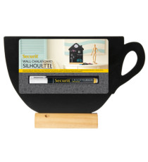 Lavagna da tavolo Silhouette - 33,5 x 21,5 cm - forma tazza - nero - Securit