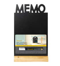 Lavagna da tavolo Silhouette - 34,5 x 21 cm - forma memo - nero - Securit