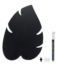 Lavagna Silhouette da parete - 43,8 x 29,6 cm - forma foglia - nero - Securit