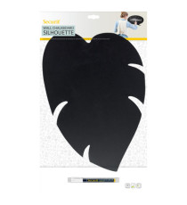 Lavagna Silhouette da parete - 43,8 x 29,6 cm - forma foglia - nero - Securit