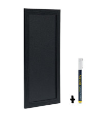 Lavagna Woody - cornice nera - 20 x 40 cm - Securit