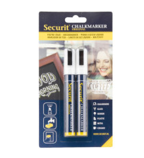 Marcatore a gesso liquido  - punta media da 2,00-6,00mm - bianco - Securit - conf. 2 pezzi