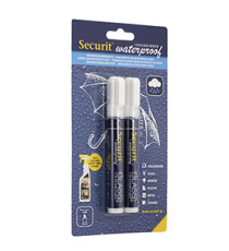 Marcatore a gesso liquido waterproof - punta da 2,00-6,00mm - bianco - Securit - conf. 2 pezzi