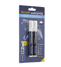 Marcatore a gesso liquido waterproof - punta da 2,00-6,00mm - bianco - Securit - conf. 2 pezzi