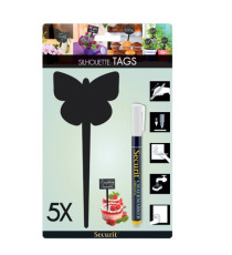 Silhouette Tags - forma farfalla - nero - Securit - set 5 pezzi