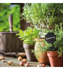 Silhouette Tags - formato fiore - 15 x 25 cm - nero - Securit - set 5 pezzi