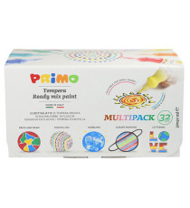 Tempera base d'acqua - 50 ml - colori assortiti - Primo - box 32 pezzi