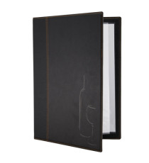 Carta dei vini Trendy - 1 inserto doppio incluso - A4 - 24 x 34 cm - nero - Securit