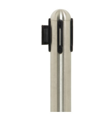 Colonnina segnapercorso cromata - altezza 100 cm - nastro retrattile grigio da 210 cm - Securit