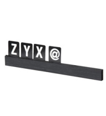 Kit Letter Shelf - mensola porta messaggi nera + 169 tessere (lettere e numeri) - Securit