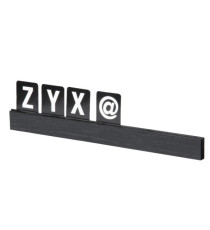 Kit Letter Shelf - mensola porta messaggi nera + 169 tessere (lettere e numeri) - Securit