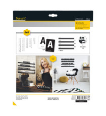 Kit Letter Shelf - mensola porta messaggi nera + 169 tessere (lettere e numeri) - Securit