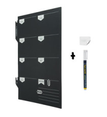 Lavagna da parete Weekplanner - 30 x 45 cm - nero - Securit
