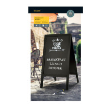 Lavagna Sandwich - cavalletto nero - 69 x 125 cm - Securit