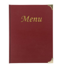 Portamenù Basic - A4 - 31,5 x 24 cm - PVC - bordeaux - 4+2 buste fisse incluse - Securit