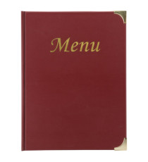 Portamenù Basic - A4 - 31,5 x 24 cm - PVC - bordeaux - 4+2 buste fisse incluse - Securit