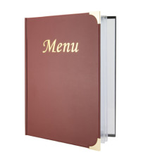 Portamenù Basic - A4 - 31,5 x 24 cm - PVC - bordeaux - 4+2 buste fisse incluse - Securit