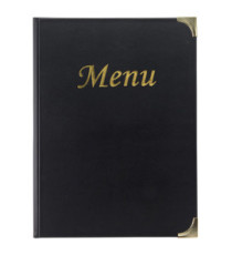Portamenù Basic - A4 - 31,5 x 24 cm - PVC - nero - 4+2 buste fisse incluse - Securit