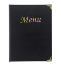 Portamenù Basic - A4 - 31,5 x 24 cm - PVC - nero - 4+2 buste fisse incluse - Securit