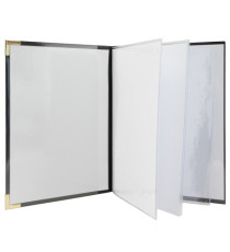 Portamenù Basic - A4 - 31,5 x 24 cm - PVC - nero - 4+2 buste fisse incluse - Securit