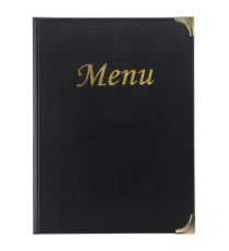 Portamenù Basic - A5 - 23,7 x 17,2cm - PVC - nero - 4+2 buste fisse incluse - Securit