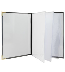 Portamenù Basic - A5 - 23,7 x 17,2cm - PVC - nero - 4+2 buste fisse incluse - Securit