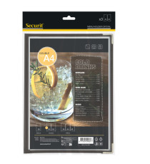 Portamenù Crystal BR2 doppio - per 4 fogli A4 - Securit - set 3 pezzi