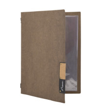 Portamenù Nature - 1 inserto doppio - A4 - 34 x 24,5 cm - marrone - Securit