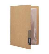 Portamenù Nature - 1 inserto doppio - A5 - 24,9 x 17,5 cm - beige nature - Securit