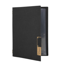 Portamenù Nature - 1 inserto doppio - A5 - 24,9 x 17,5 cm - nero - Securit
