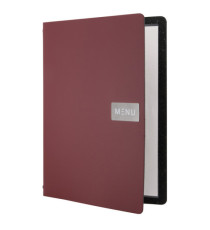 Portamenù Royal - 1 inserto doppio incluso - A4 - 24 x 33 cm - bordeaux - Securit