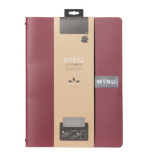 Portamenù Royal - 1 inserto doppio incluso - A4 - 24 x 33 cm - bordeaux - Securit
