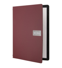 Portamenù Royal - 1 inserto doppio incluso - A4 - 24 x 33 cm - bordeaux - Securit