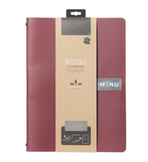 Portamenù Royal - 1 inserto doppio incluso - A4 - 24 x 33 cm - bordeaux - Securit