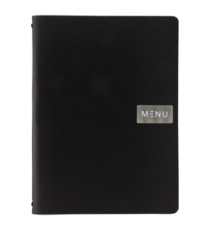 Portamenù Royal - 1 inserto doppio incluso - A4 - 24 x 33 cm - nero - Securit