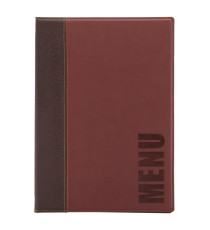Portamenù Trendy - 1 inserto doppio incluso - A4 - 24 x 34 cm - bordeaux - Securit
