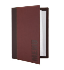 Portamenù Trendy - 1 inserto doppio incluso - A4 - 24 x 34 cm - bordeaux - Securit