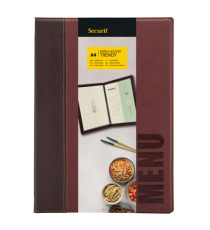 Portamenù Trendy - 1 inserto doppio incluso - A4 - 24 x 34 cm - bordeaux - Securit