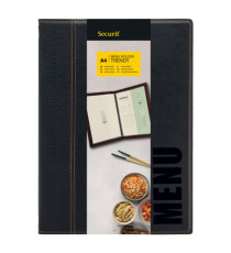 Portamenù Trendy - 1 inserto doppio incluso - A4 - 24 x 34 cm - nero - Securit