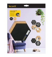 Set Wall Hexagon - lavagne nere e bacheche in sughero esagonali - Securit