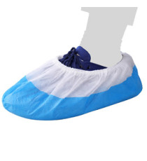 Sovrascarpe monouso - antiscivolo - taglia unica - PLP/CPE - bianco/azzurro - Reflexx - conf. 50 pezzi