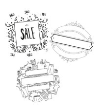 Stencil - foglio A2 - 'SCONTI' - Securit - set 3 pezzi