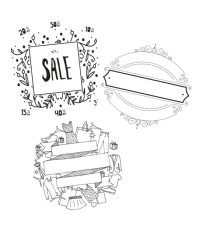 Stencil - foglio A2 - 'SCONTI' - Securit - set 3 pezzi