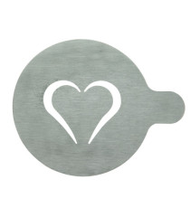 Stencil per caffè - 10 x 12,4 x 0,1 cm - forma cuore e smile - Securit - set 2 pezzi