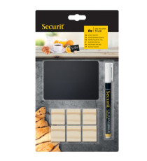 Supporti wood per targhette - 6 targhette incluse - Securit - set 12 pezzi