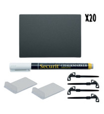 Targhette - 5,2 x 7,4 cm (A8) - nero - Securit - set 20 pezzi