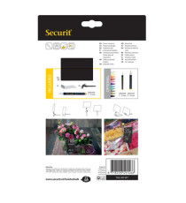 Targhette - 5,2 x 7,4 cm (A8) - nero - Securit - set 20 pezzi