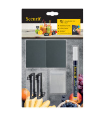 Targhette - 5,2 x 7,4 cm (A8) - nero - Securit - set 20 pezzi