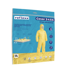 Tuta protezione chimica Cover 3456 - taglia XL - PE/PLP - giallo - Reflexx
