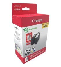 Multipack Canon PG-595 e CL-586 7171C004 cartuccia originale per Canon Pixma TS4150i,TS6550i,TS7750i + 50ff carta photo